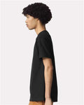 American Apparel 1301GD Unisex Garment-Dyed Heavyweight Cotton Tee - True Black - model side