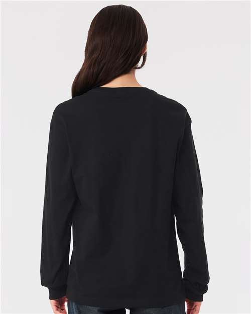 BELLA + CANVAS 3511 6 oz. Heavyweight Long Sleeve Tee - Vintage Black - model back