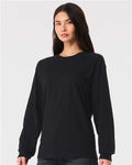 BELLA + CANVAS 3511 6 oz. Heavyweight Long Sleeve Tee - Vintage Black - model side