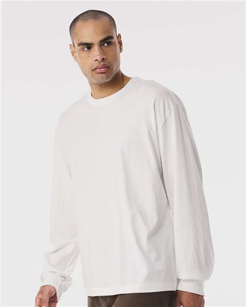 BELLA + CANVAS 3511 6 oz. Heavyweight Long Sleeve Tee - Vintage White - model side
