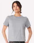 BELLA + CANVAS 6110 Women's 6 oz. Heavyweight Tee - Athletic Heather - model front