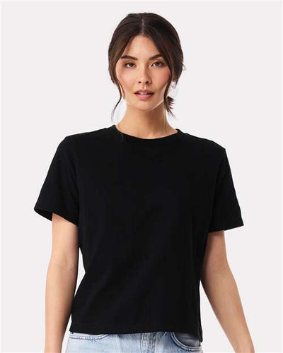 BELLA + CANVAS 6110 Women's 6 oz. Heavyweight Tee - Black - model front