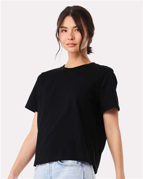 BELLA + CANVAS 6110 Women's 6 oz. Heavyweight Tee - Black - model side