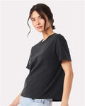BELLA + CANVAS 6110 Women's 6 oz. Heavyweight Tee - Dark Grey - model side