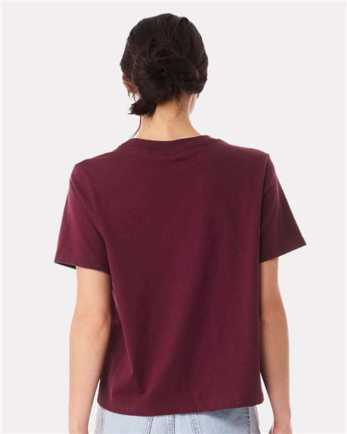 BELLA + CANVAS 6110 Women's 6 oz. Heavyweight Tee - Maroon - model back