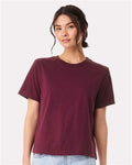 BELLA + CANVAS 6110 Women's 6 oz. Heavyweight Tee - Maroon - model front