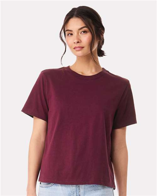 BELLA + CANVAS 6110 Women's 6 oz. Heavyweight Tee - Maroon - model front