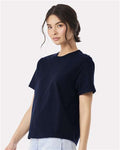 BELLA + CANVAS 6110 Women's 6 oz. Heavyweight Tee - Navy - model side