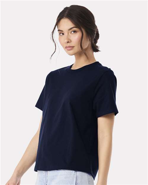 BELLA + CANVAS 6110 Women's 6 oz. Heavyweight Tee - Navy - model side