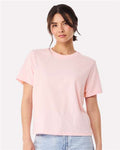 BELLA + CANVAS 6110 Women's 6 oz. Heavyweight Tee - Soft Pink - model front
