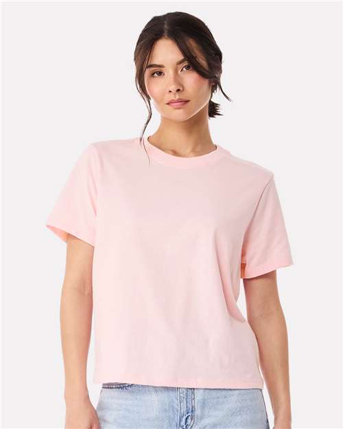 BELLA + CANVAS 6110 Women's 6 oz. Heavyweight Tee - Soft Pink - model front
