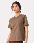 BELLA + CANVAS 6110 Women's 6 oz. Heavyweight Tee - Vintage Brown - model side