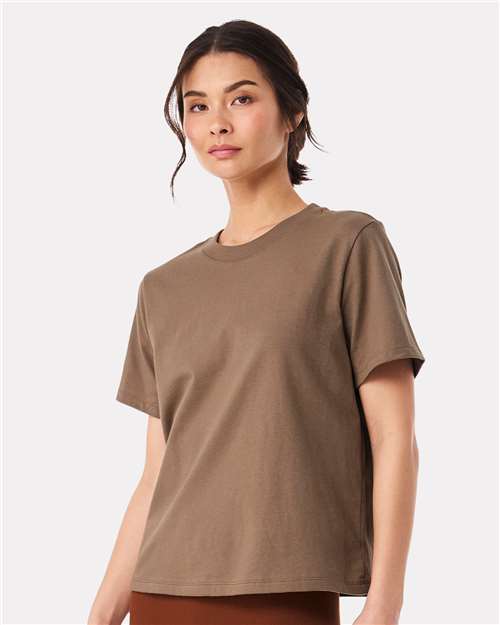 BELLA + CANVAS 6110 Women's 6 oz. Heavyweight Tee - Vintage Brown - model side