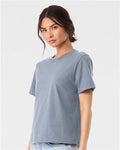 BELLA + CANVAS 6110 Women's 6 oz. Heavyweight Tee - Vintage Denim - model side