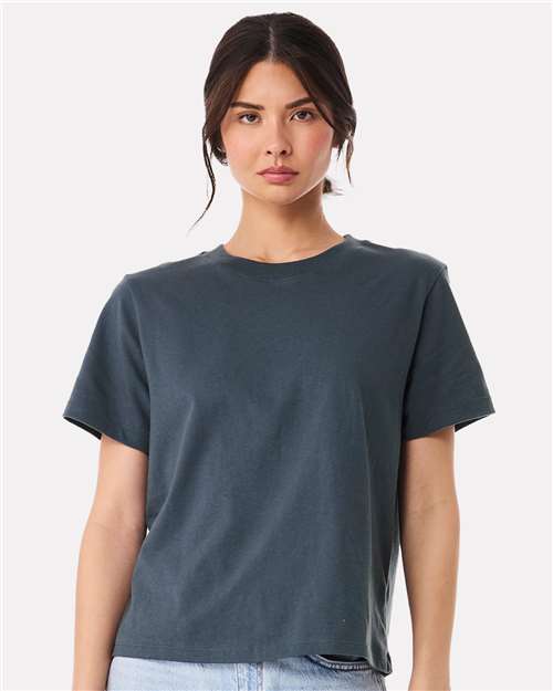 BELLA + CANVAS 6110 Women's 6 oz. Heavyweight Tee - Vintage Navy - model front