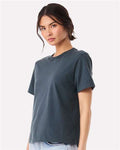 BELLA + CANVAS 6110 Women's 6 oz. Heavyweight Tee - Vintage Navy - model side