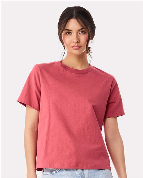 BELLA + CANVAS 6110 Women's 6 oz. Heavyweight Tee - Vintage Red - model front