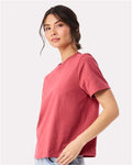 BELLA + CANVAS 6110 Women's 6 oz. Heavyweight Tee - Vintage Red - model side