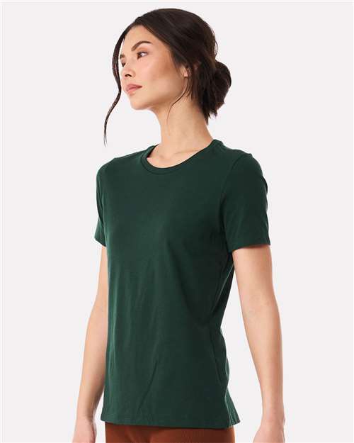 BELLA + CANVAS 6400 Women’s Relaxed Jersey Tee - Forest - model side