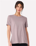 BELLA + CANVAS 6400 Women’s Relaxed Jersey Tee - Pink Gravel - model front