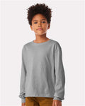 BELLA + CANVAS 3511Y Youth 6oz. Heavyweight Long Sleeve Tee - Athletic Heather - model front