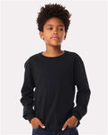 BELLA + CANVAS 3511Y Youth 6oz. Heavyweight Long Sleeve Tee - Black - model front