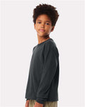 BELLA + CANVAS 3511Y Youth 6oz. Heavyweight Long Sleeve Tee - Dark Grey - model side