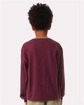 BELLA + CANVAS 3511Y Youth 6oz. Heavyweight Long Sleeve Tee - Maroon - model back