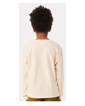 BELLA + CANVAS 3511Y Youth 6oz. Heavyweight Long Sleeve Tee - Natural - model back