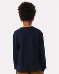 BELLA + CANVAS 3511Y Youth 6oz. Heavyweight Long Sleeve Tee - Navy - model back