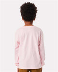 BELLA + CANVAS 3511Y Youth 6oz. Heavyweight Long Sleeve Tee - Soft Pink - model back