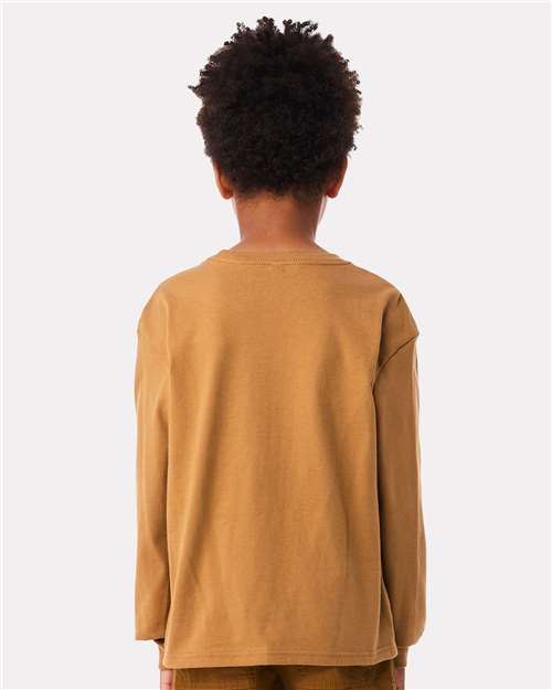BELLA + CANVAS 3511Y Youth 6oz. Heavyweight Long Sleeve Tee - Toast - model back
