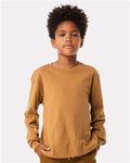 BELLA + CANVAS 3511Y Youth 6oz. Heavyweight Long Sleeve Tee - Toast - model front