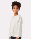 BELLA + CANVAS 3511Y Youth 6oz. Heavyweight Long Sleeve Tee - Vintage White - model side