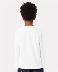 BELLA + CANVAS 3511Y Youth 6oz. Heavyweight Long Sleeve Tee - White - model back