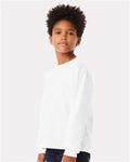 BELLA + CANVAS 3511Y Youth 6oz. Heavyweight Long Sleeve Tee - White - model side
