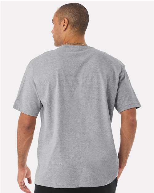 BELLA + CANVAS 4610 Unisex 7.5 oz Heavyweight Tee - Athletic Heather - model back