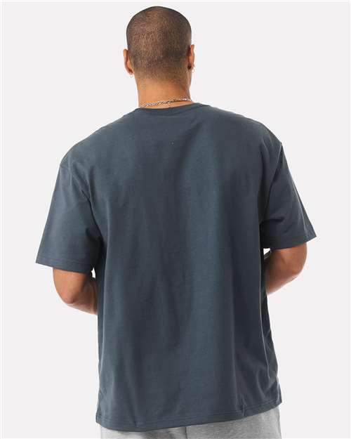 BELLA + CANVAS 4610 Unisex 7.5 oz Heavyweight Tee - Vintage Navy - model back