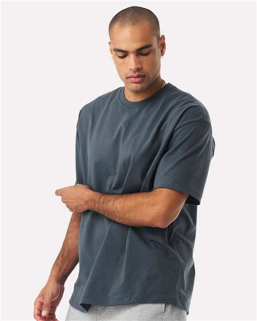 BELLA + CANVAS 4610 Unisex 7.5 oz Heavyweight Tee - Vintage Navy - model side