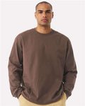 BELLA + CANVAS 4651 Unisex 7.5 oz Heavyweight Long Sleeve Tee - Cocoa - model front