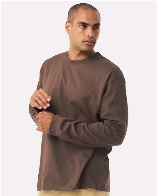 BELLA + CANVAS 4651 Unisex 7.5 oz Heavyweight Long Sleeve Tee - Cocoa - model side