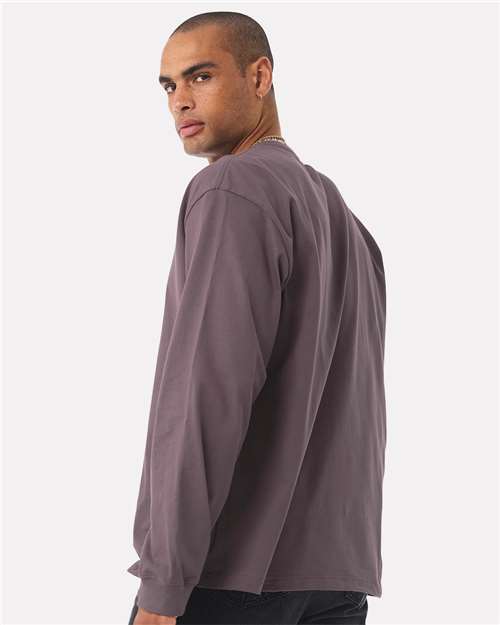 BELLA + CANVAS 4651 Unisex 7.5 oz Heavyweight Long Sleeve Tee - Purple Storm - model back