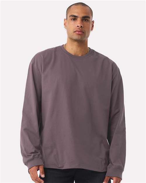BELLA + CANVAS 4651 Unisex 7.5 oz Heavyweight Long Sleeve Tee - Purple Storm - model front