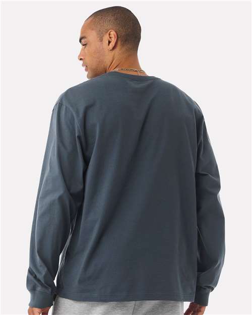 BELLA + CANVAS 4651 Unisex 7.5 oz Heavyweight Long Sleeve Tee - Vintage Navy - model back