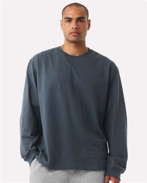 BELLA + CANVAS 4651 Unisex 7.5 oz Heavyweight Long Sleeve Tee - Vintage Navy - model front