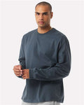 BELLA + CANVAS 4651 Unisex 7.5 oz Heavyweight Long Sleeve Tee - Vintage Navy - model side