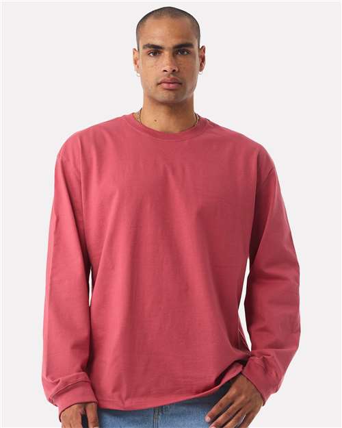 BELLA + CANVAS 4651 Unisex 7.5 oz Heavyweight Long Sleeve Tee - Vintage Red - model front