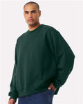 BELLA + CANVAS 4711 Unisex 10 oz. Heavyweight Crewneck Sweatshirt - Forest - model side