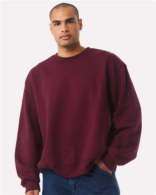 BELLA + CANVAS 4711 Unisex 10 oz. Heavyweight Crewneck Sweatshirt - Maroon - model front