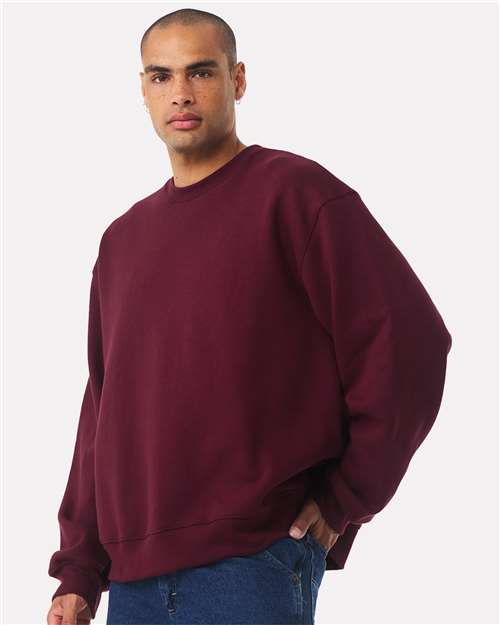 BELLA + CANVAS 4711 Unisex 10 oz. Heavyweight Crewneck Sweatshirt - Maroon - model side